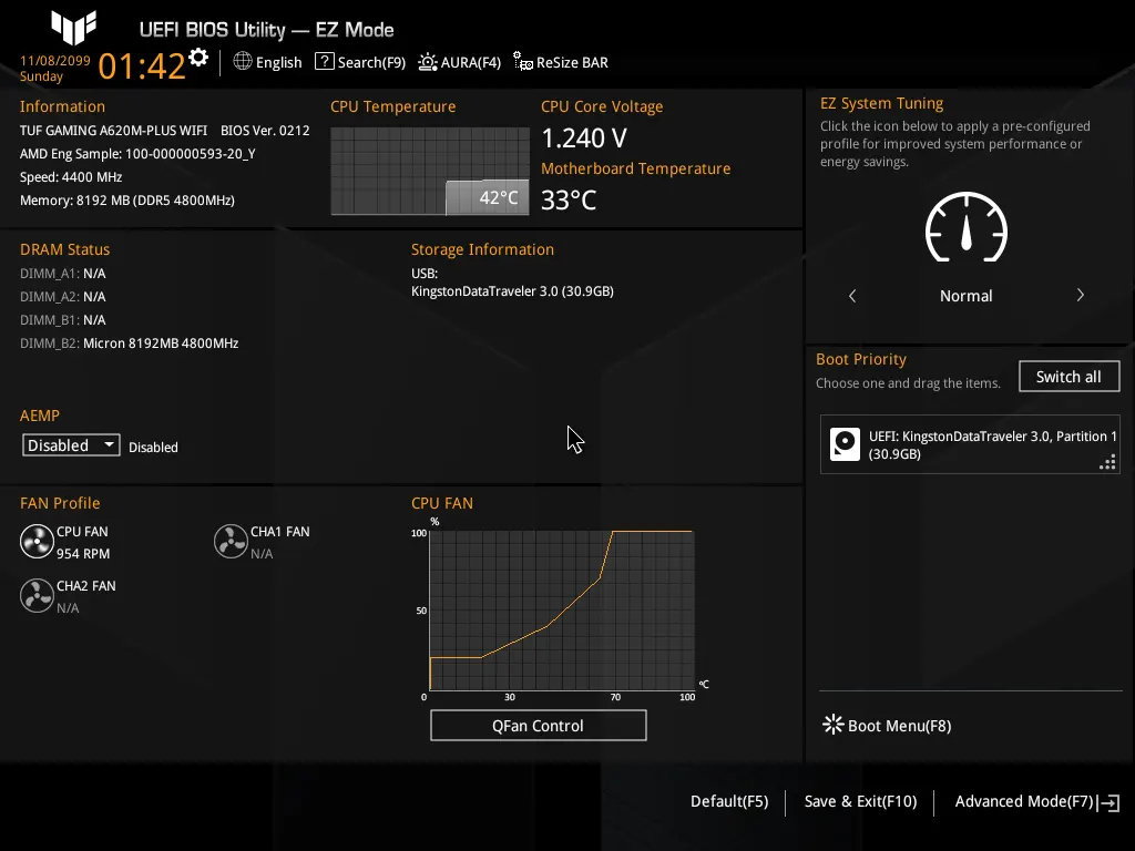 Hauptplatine ASUS TUF GAMING A620M-PLUS