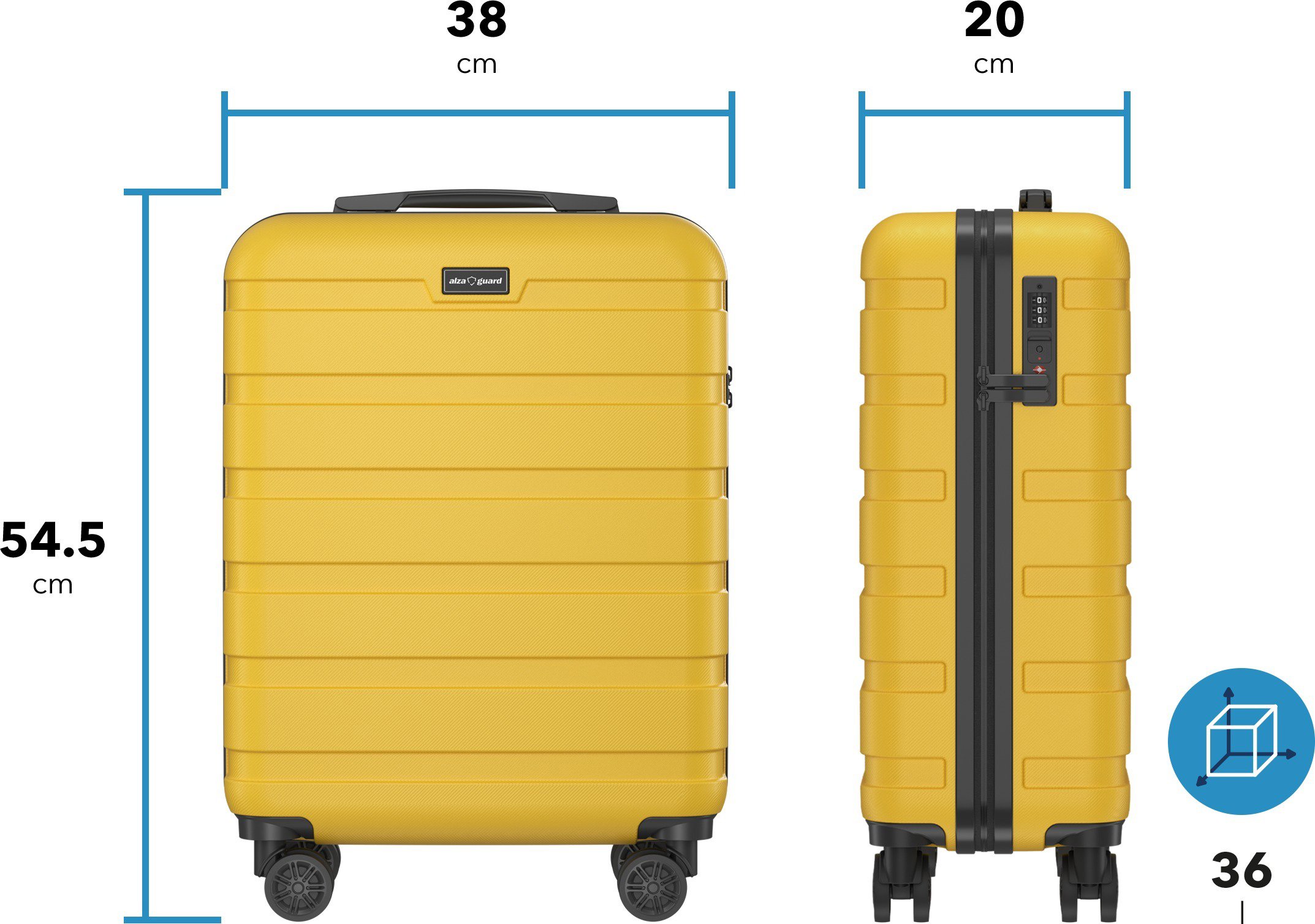 Bőrönd AlzaGuard Traveler Suitcase 2025 bőrönd, S - fekete