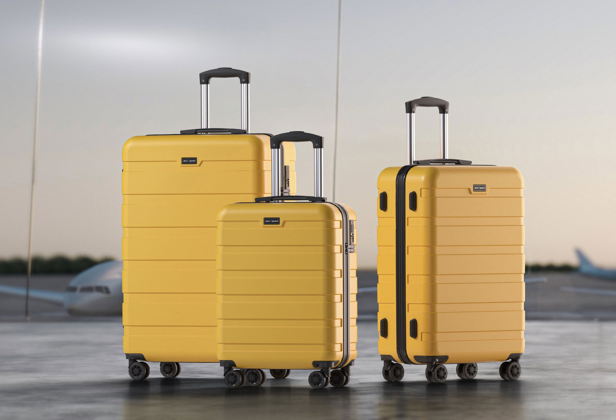 AlzaGuard Traveler Suitcase 2025 bőrönd, M - fekete