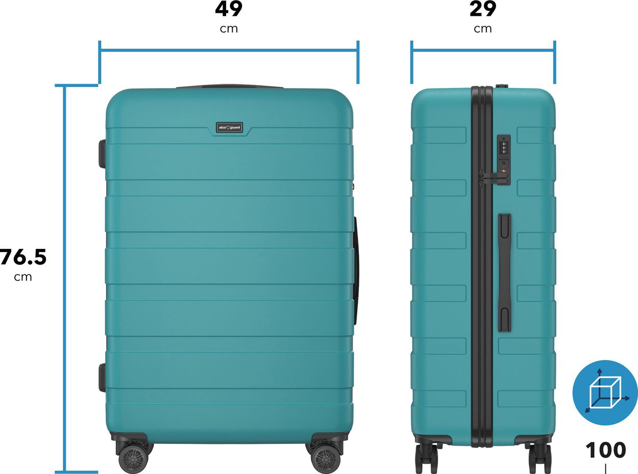 AlzaGuard Traveler Suitcase 2025 bőrönd, L - fekete