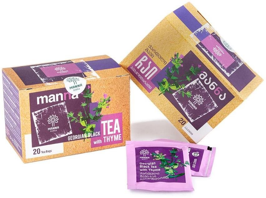 Manna Georgian Black Tea with Thyme Portioned 20pcs