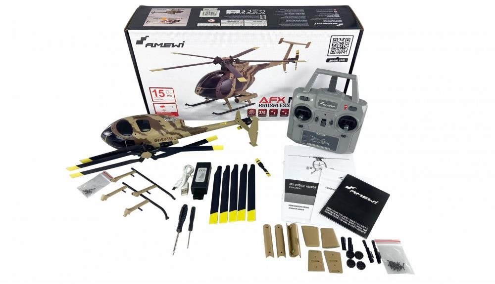 RC helicopter Amewi RC military helicopter AFX MD500E 6G stabilization RTF