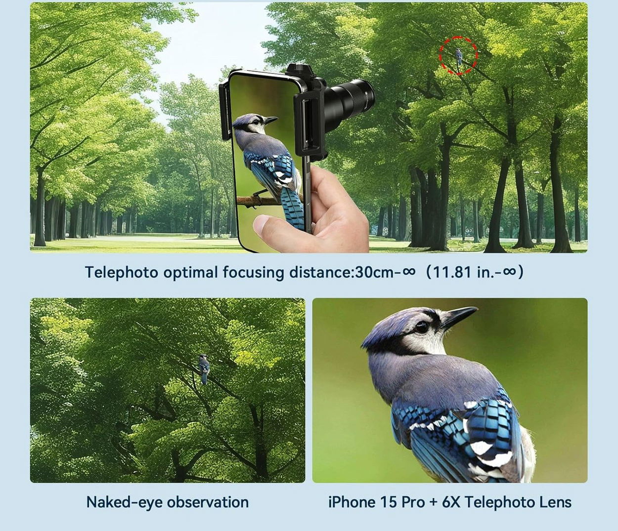 Objektiv pro mobilní telefon Apexel 6X Telephoto Lens & 150mm Macro Lens 2IN1 Kit