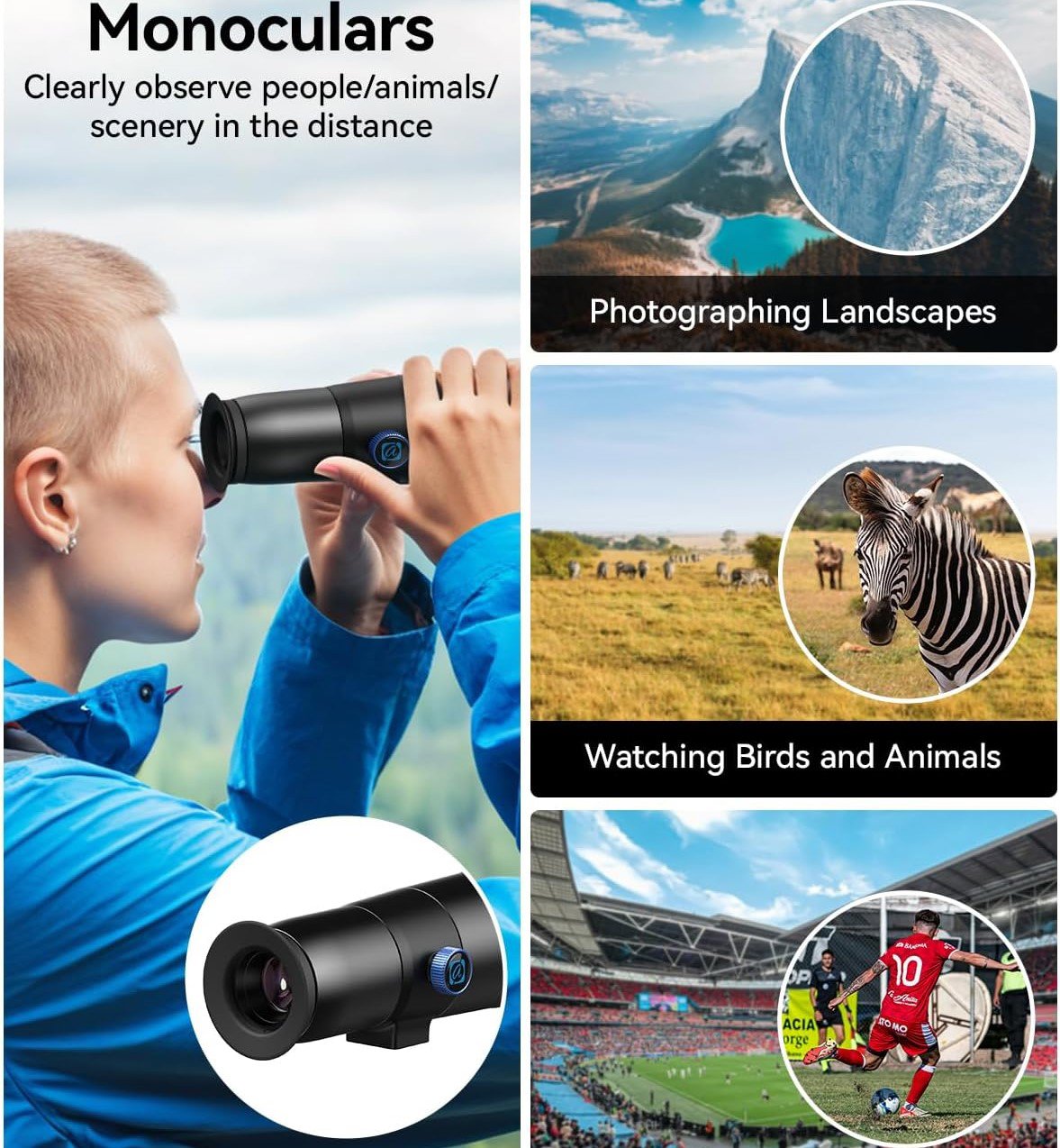 Apexel 30X Telescope Lens with Handheld Tripod