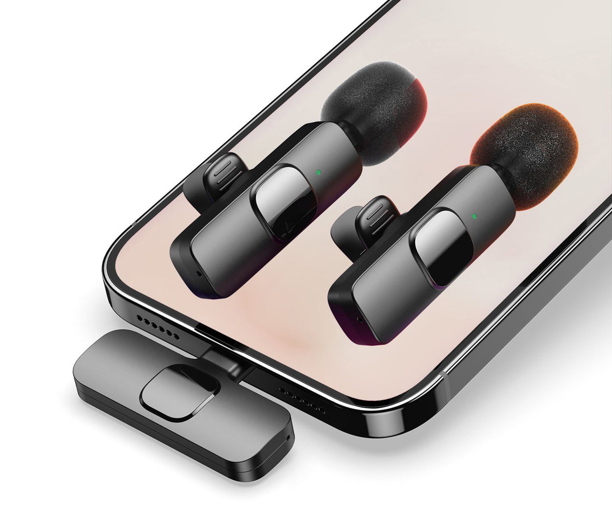 Microphone Apexel 2 Pack Wireless Lavillar Microphone (USB type-c interface)