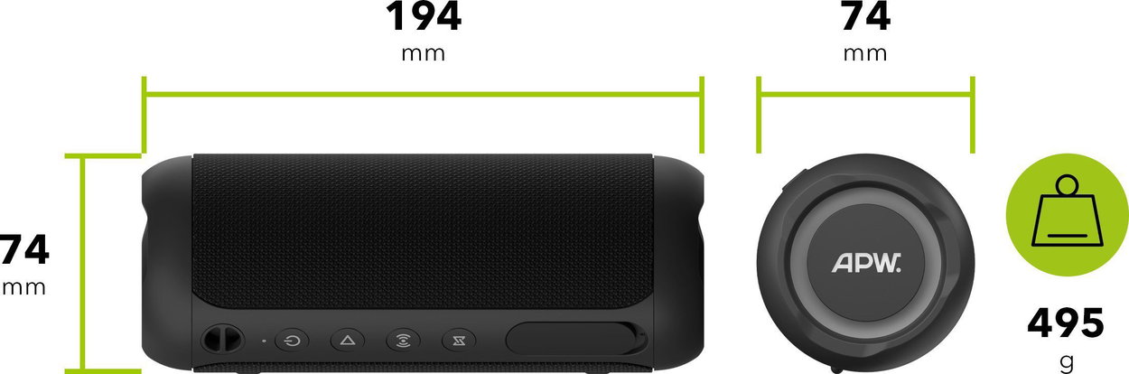 AlzaPower Quest 20 Bluetooth Speaker, Black