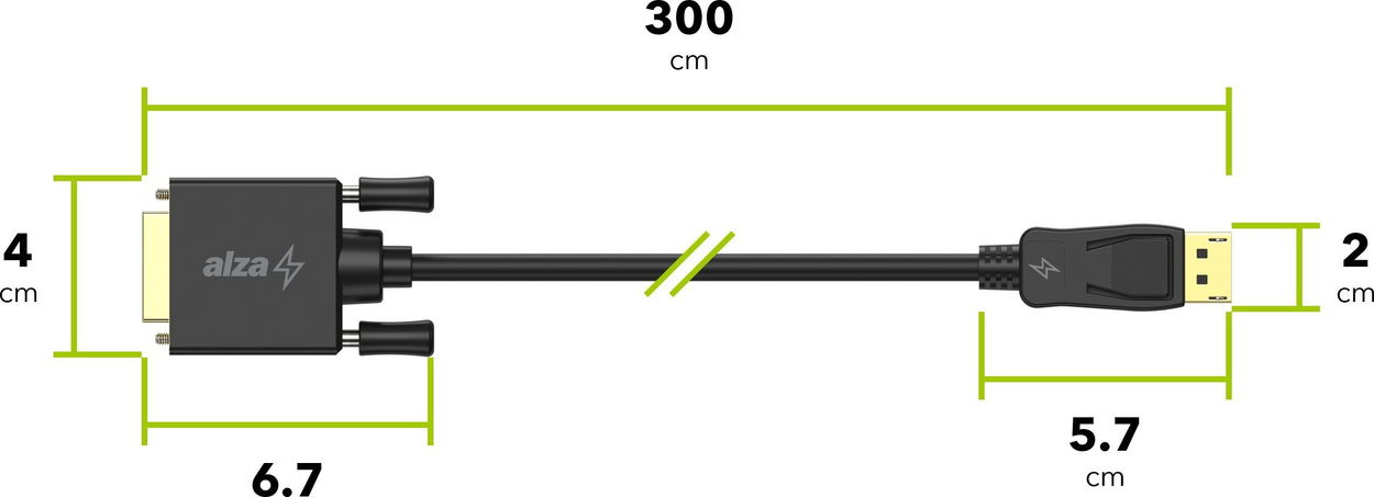AlzaPower Core DisplayPort to DVI-D FullHD