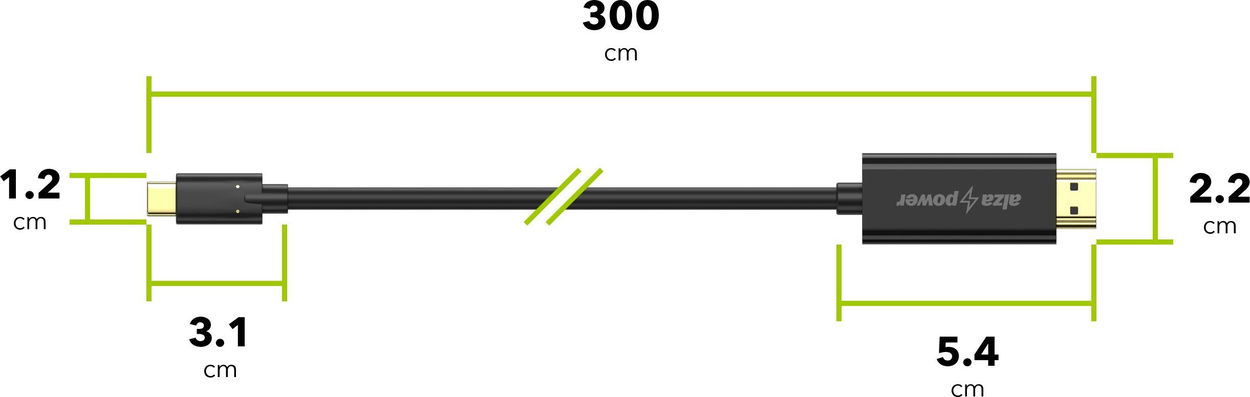 AlzaPower Core USB-C to HDMI 4K 1m videokábel