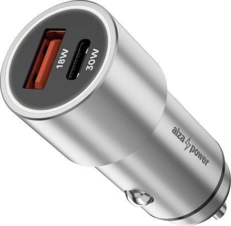 AlzaPower Car Charger X525 USB-A + USB-C Power Delivery 30W car charger