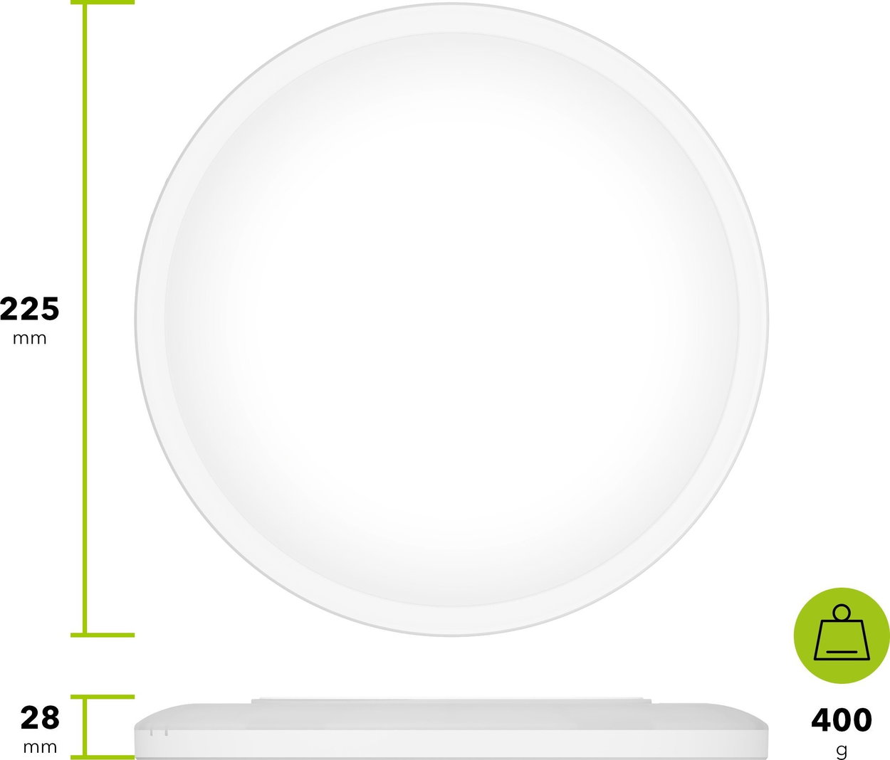 AlzaPower LCL-12MCM LED Ceiling Light, Slim, 12W, White
