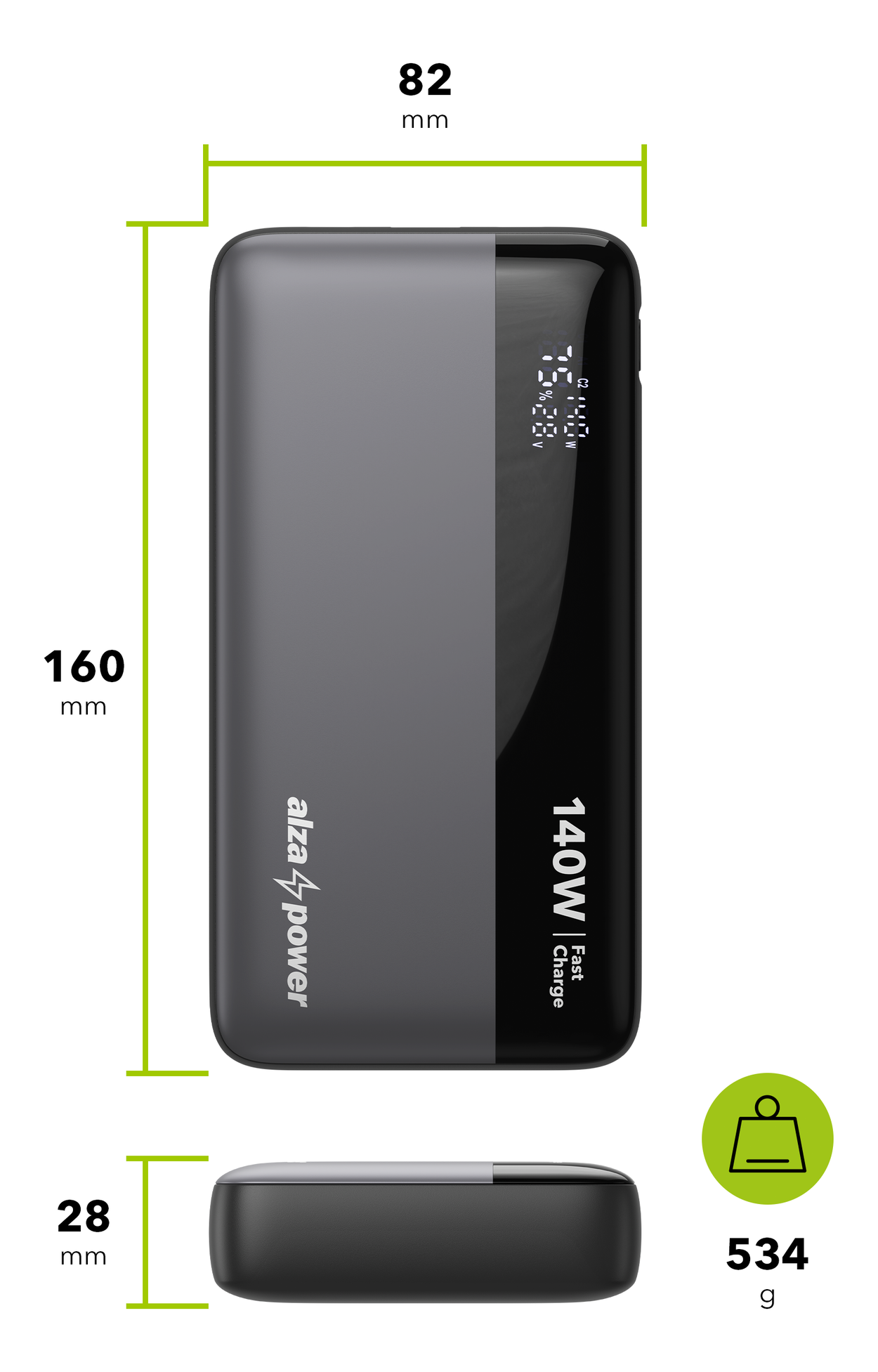 AlzaPower WorkMate 25000mAh Power Delivery (140W)