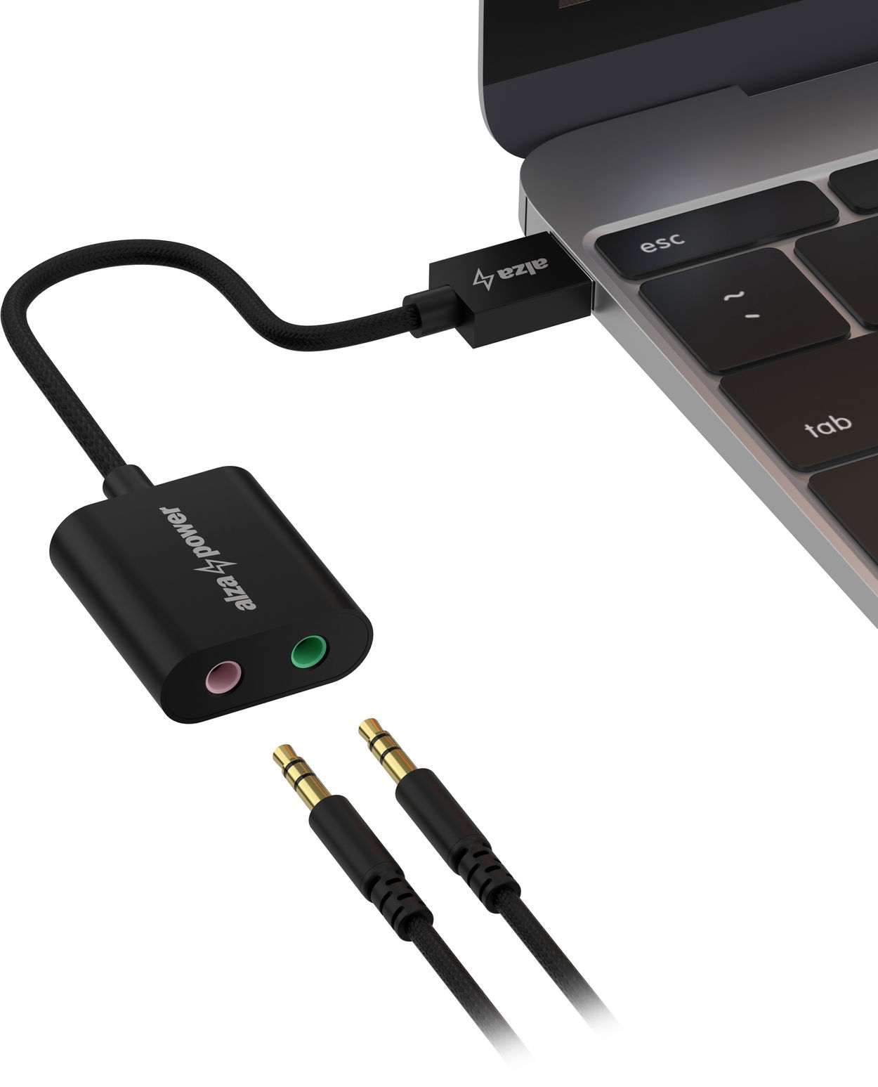 Externá zvuková karta AlzaPower External Sound Card X250 matná čierna