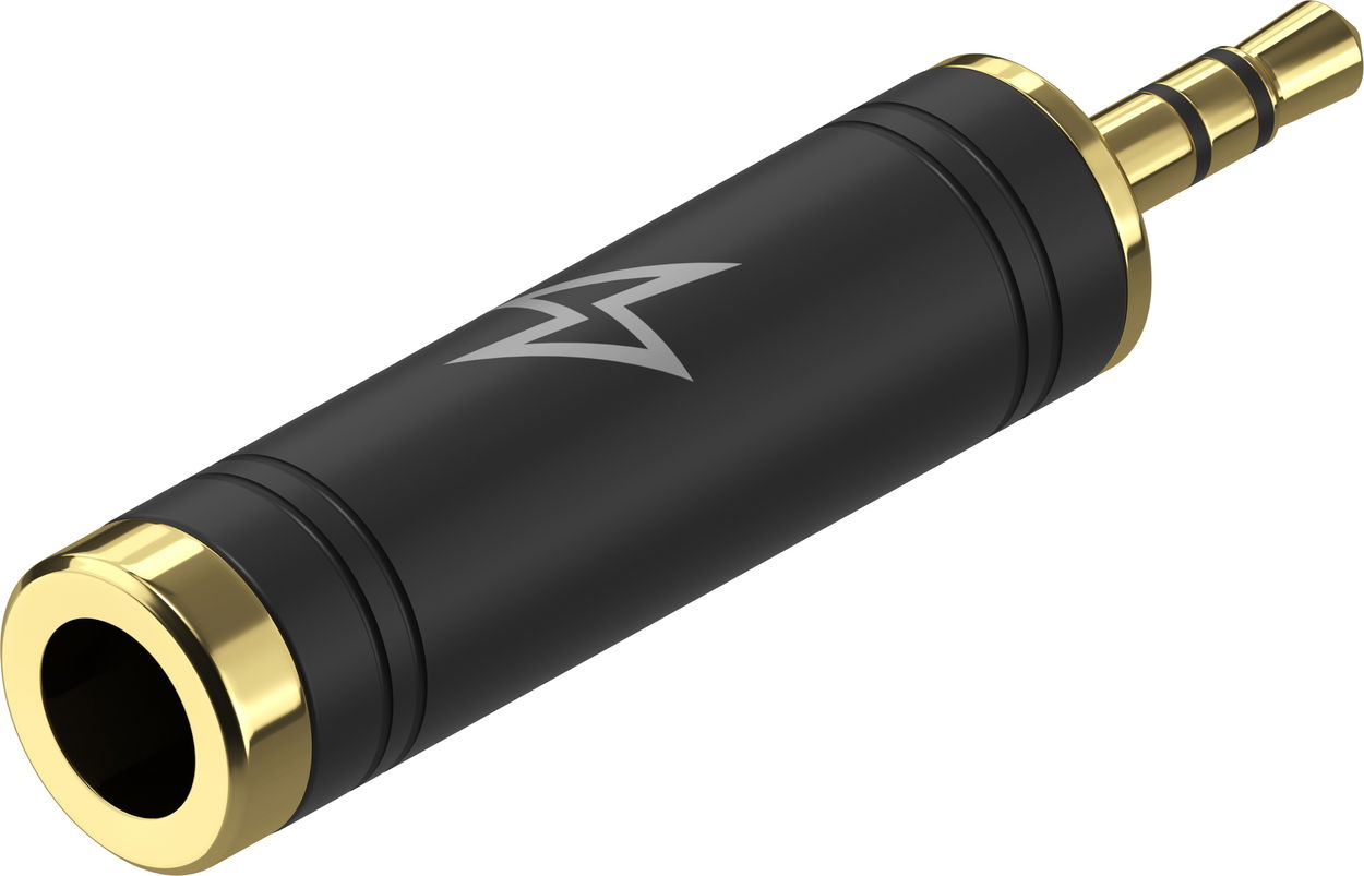 AlzaPower 3.5mm Jack (M) to 6.3mm Jack (F) átalakító, fekete