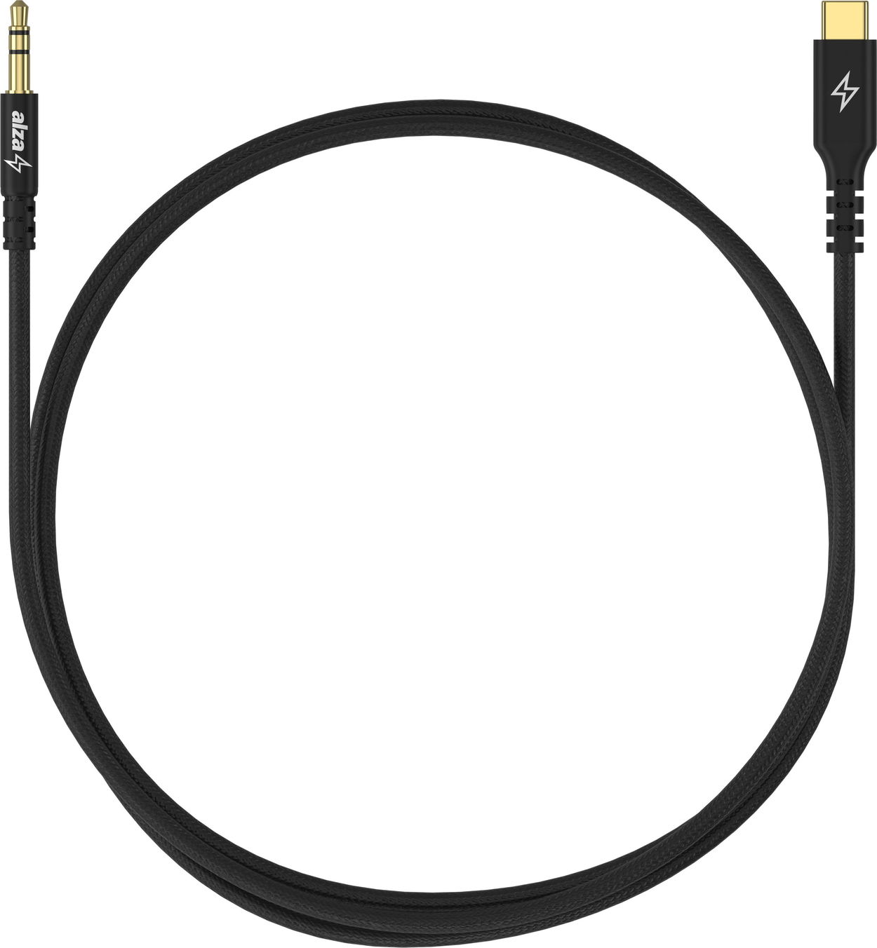 AlzaPower AluCore USB-C to 3.5mm Jack (M) 1m fekete