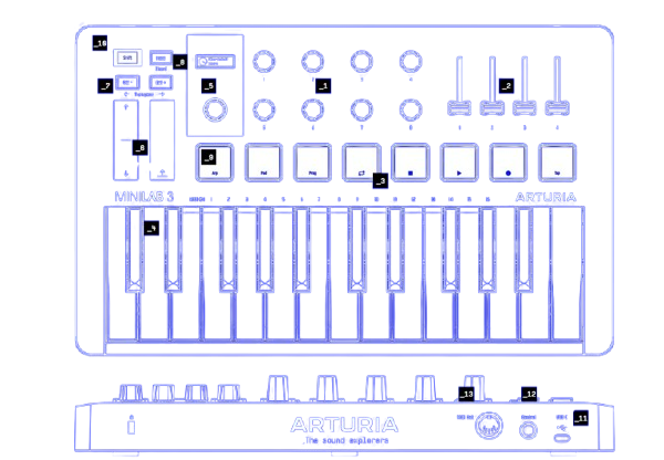 MIDI-Controller Arturia MiniLab 3 Rose Quartz