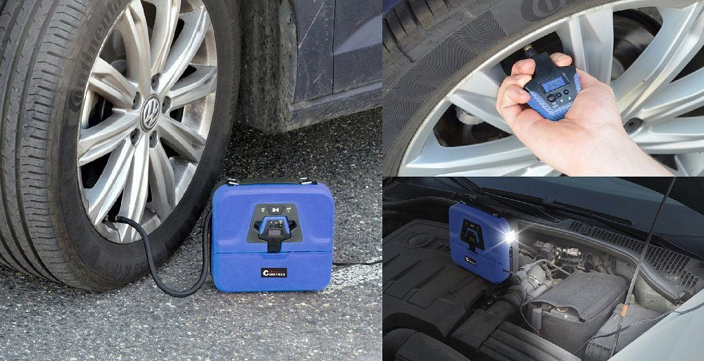 Kompresor COMPASS Kompresor 12V BOX digitální 3in1