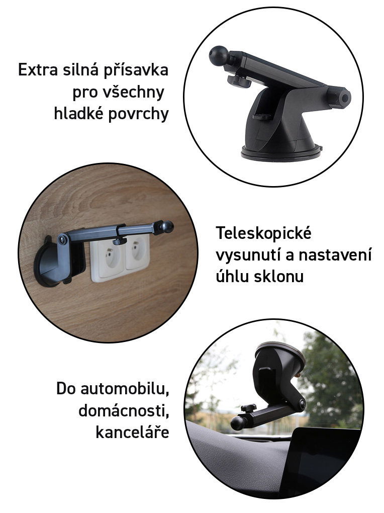 SEFIS Charge 2 držák telefonu s teleskopickou přísavkou N1
