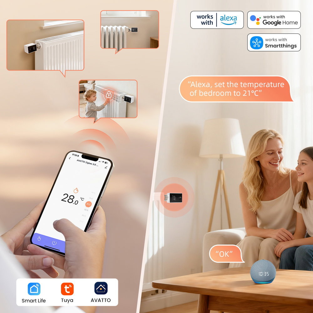 AVATTO TRV60 ZigBee Smart Thermostat Radiator Valve