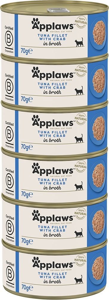 Canned cat food Applaws canned Tuna and crab 6 × 70 g