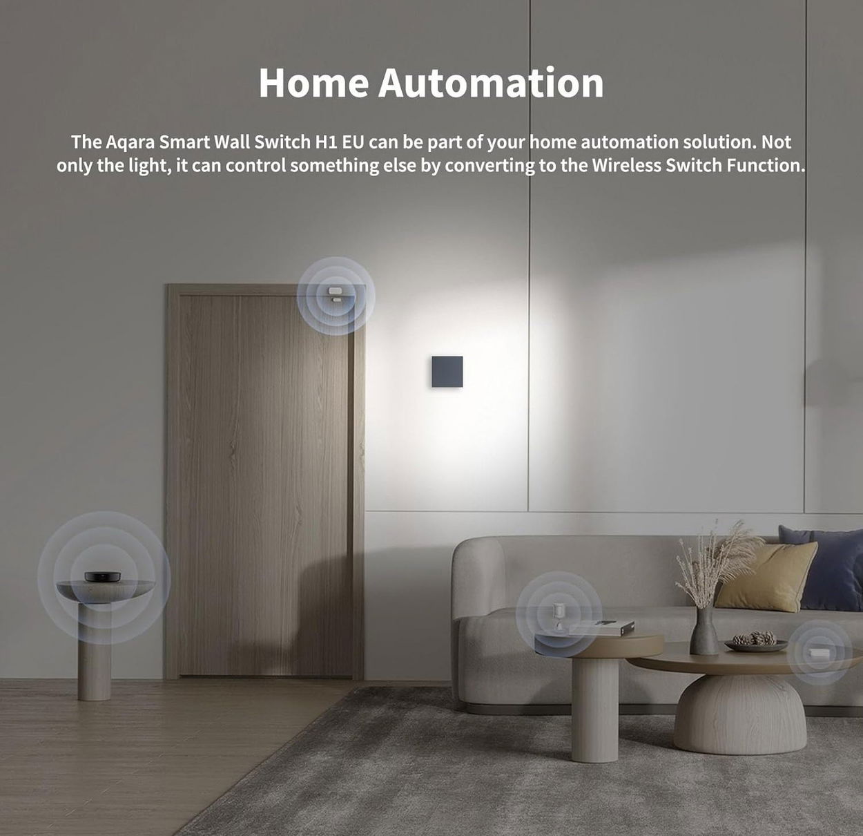 Spínač Aqara Smart Wall Switch H1 (No Neutral, Single Rocker), šedý - aplikace