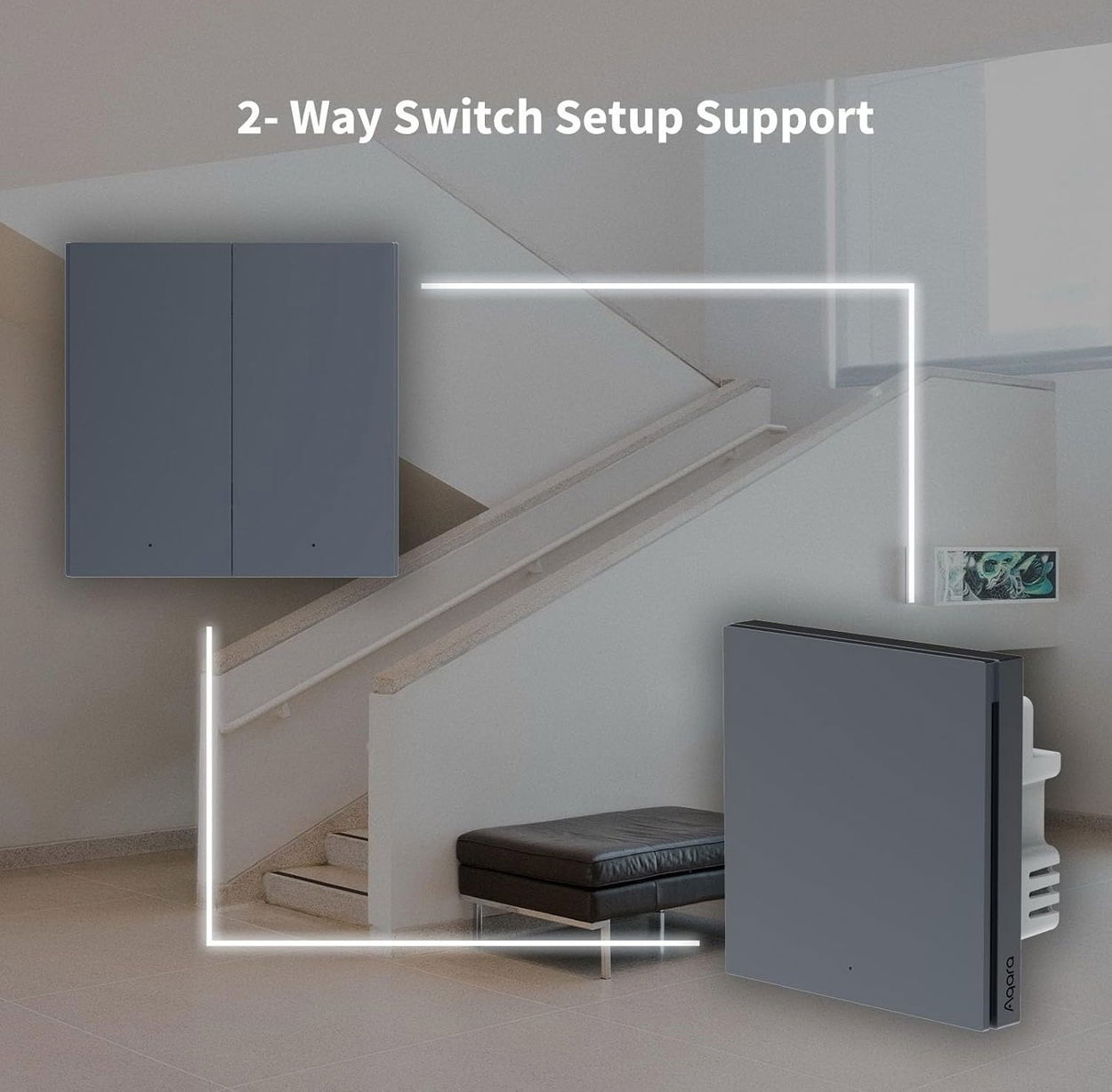 Spínač Aqara Smart Wall Switch H1 (No Neutral, Single Rocker), šedý - bezdrátový spínač
