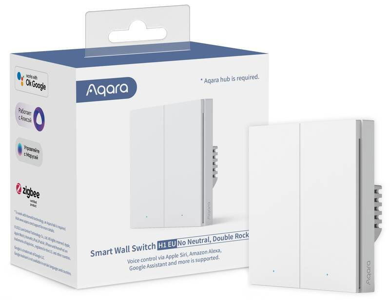 Spínač Aqara Smart Wall Switch H1 (No Neutral, Double Rocker)