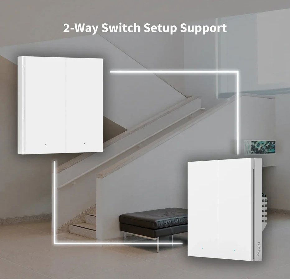Spínač Aqara Smart Wall Switch H1 (With Neutral, Double Rocker) - bezdrátový spínač
