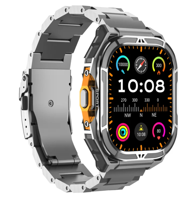 ARMODD Titan smartwatch, silver with metal strap
