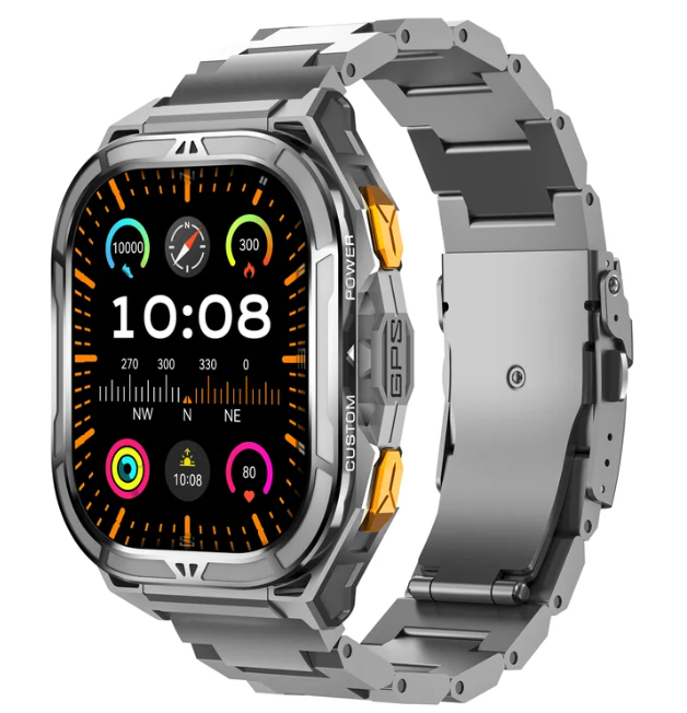 ARMODD Titan smartwatch, silver with metal strap