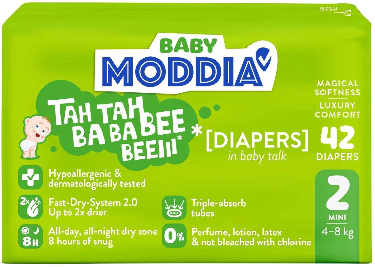 Jednorazové plienky Moddia BABY Mini veľ. 2 (42 ks)
