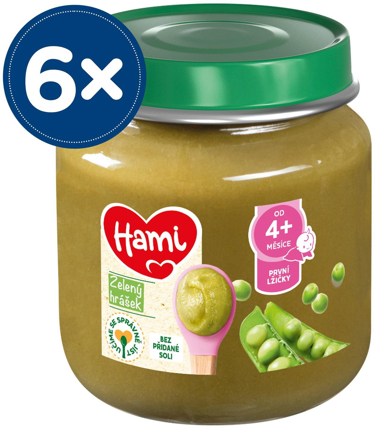 Hami First Spoonful Green Peas 6×125g