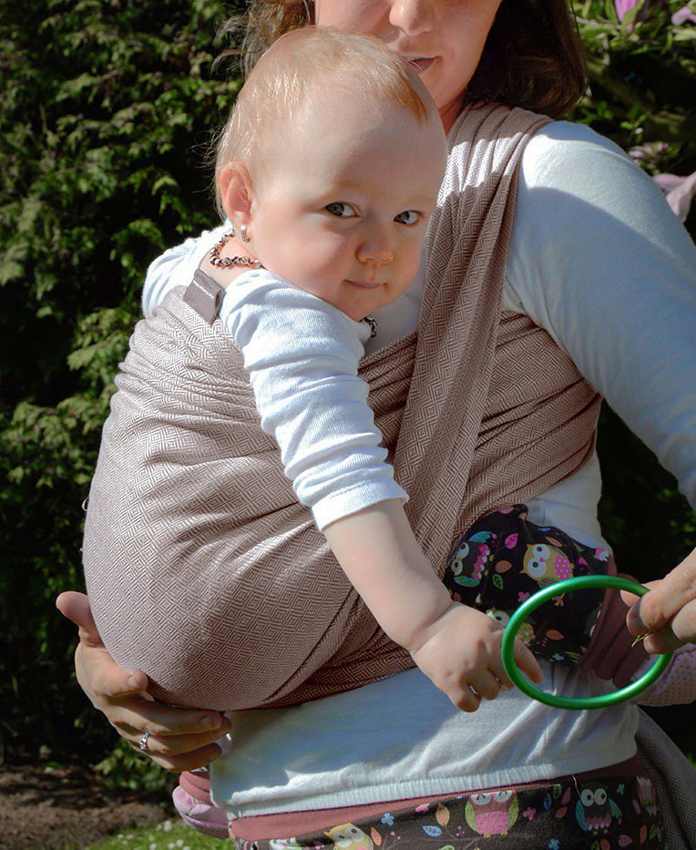 Dacony baby wrap 5.2m (L) + free pair of rings, mocha