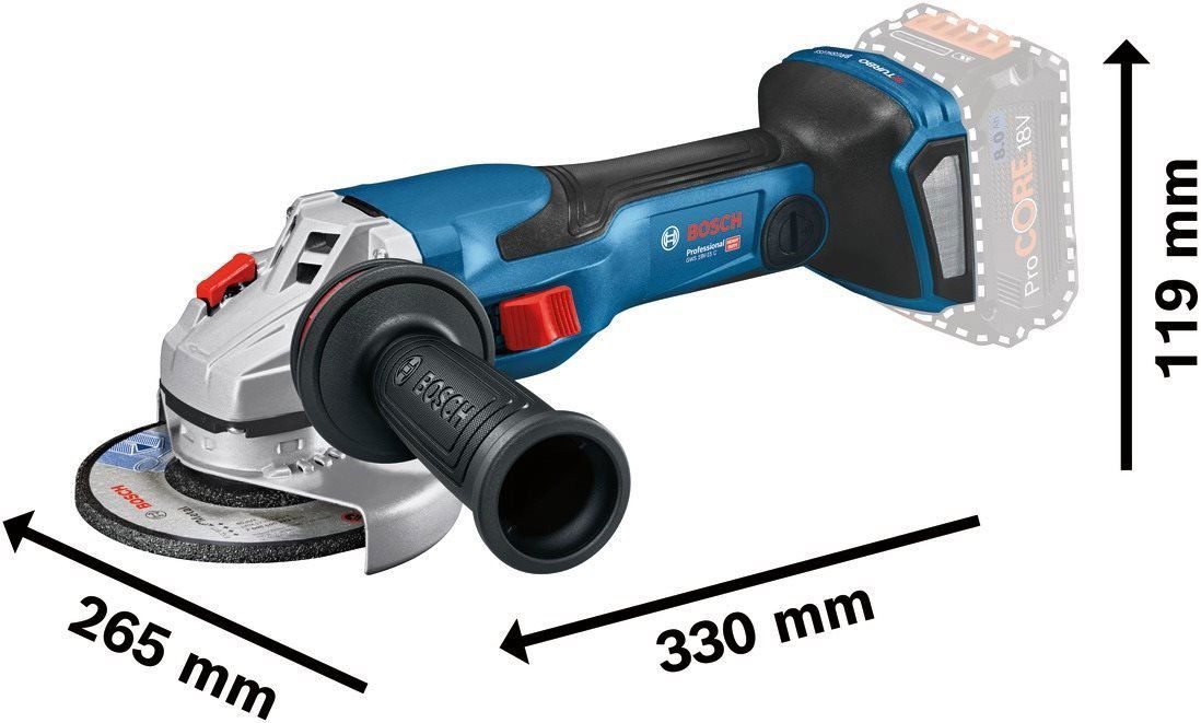 úhlové brusky  Bosch GWS 18V-15 C Professional bez aku