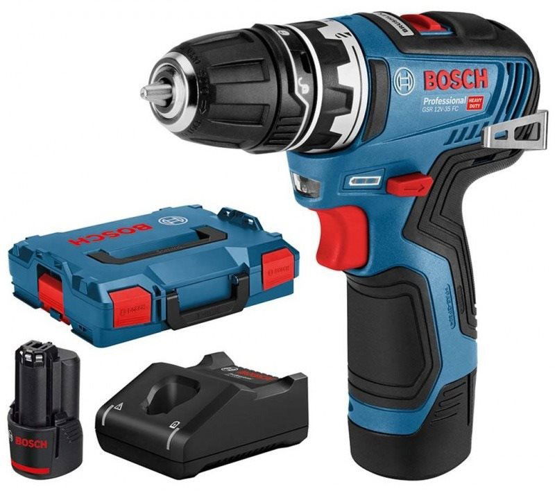 Aku vrtačka BOSCH Aku vrtačka GSR 12V-35 FlexiClick (2x 3.0Ah, L-Boxx) 0.601.9H3.001