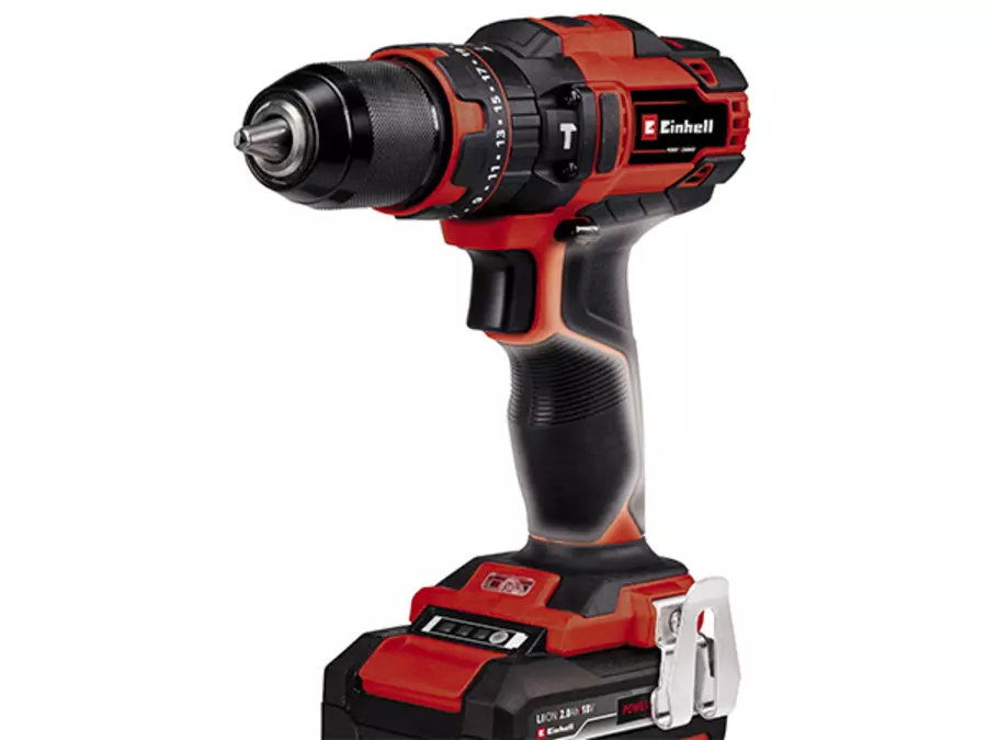 Aku vrtačka EINHELL Vrtačka AKU s příklepem TE-CD 18/40 Li-i + 64 ks příslušentsví, 4513992 (2x2 Ah)