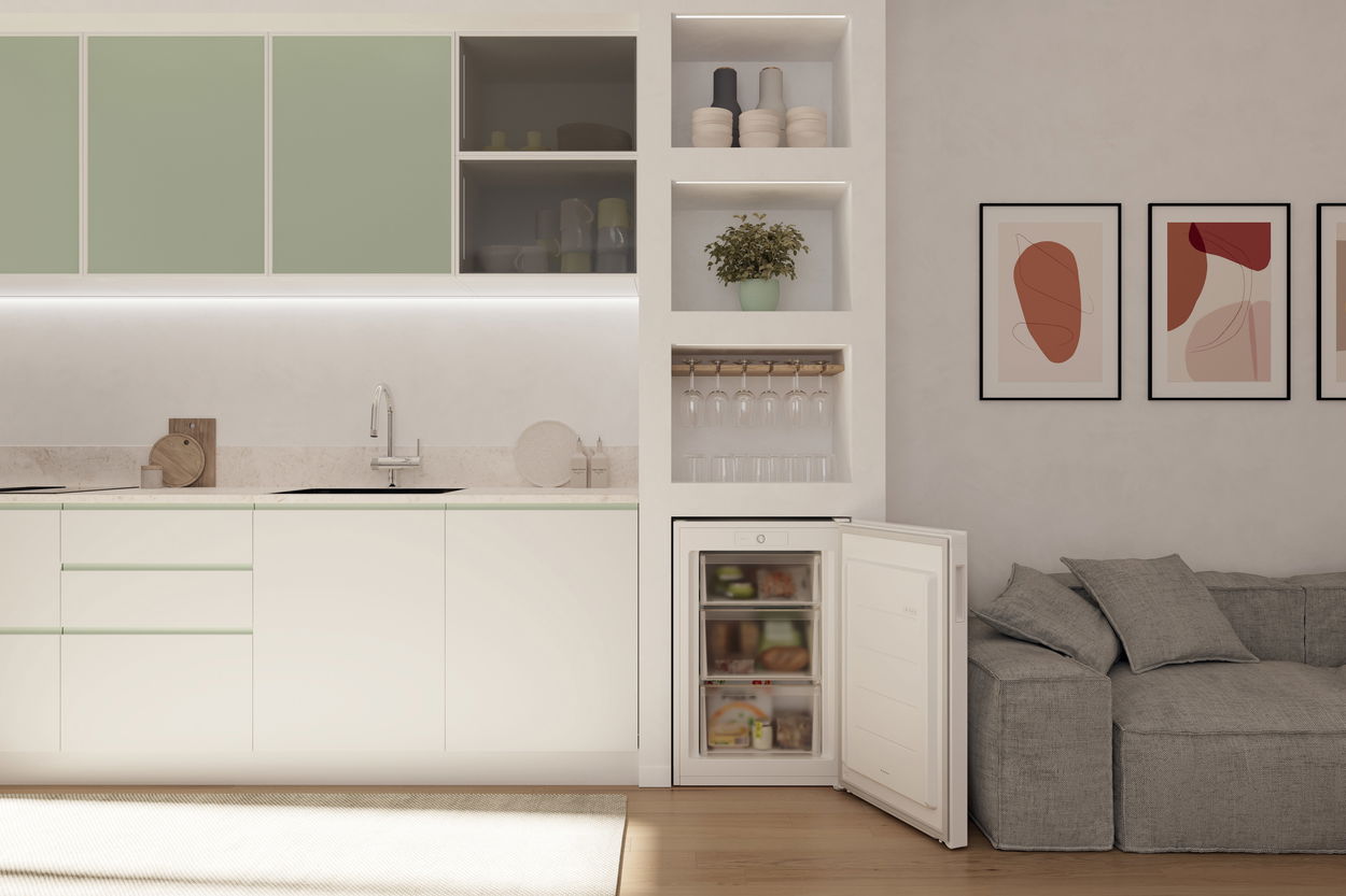 Šuplíkový mrazák CANDY CNUQ2L58EW Citi Mini Freezer 300