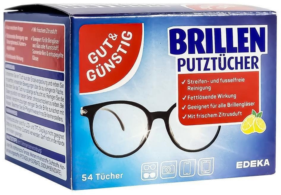 GUT & GÜNSTIG Lemon Spectacle Wipes 54 pcs