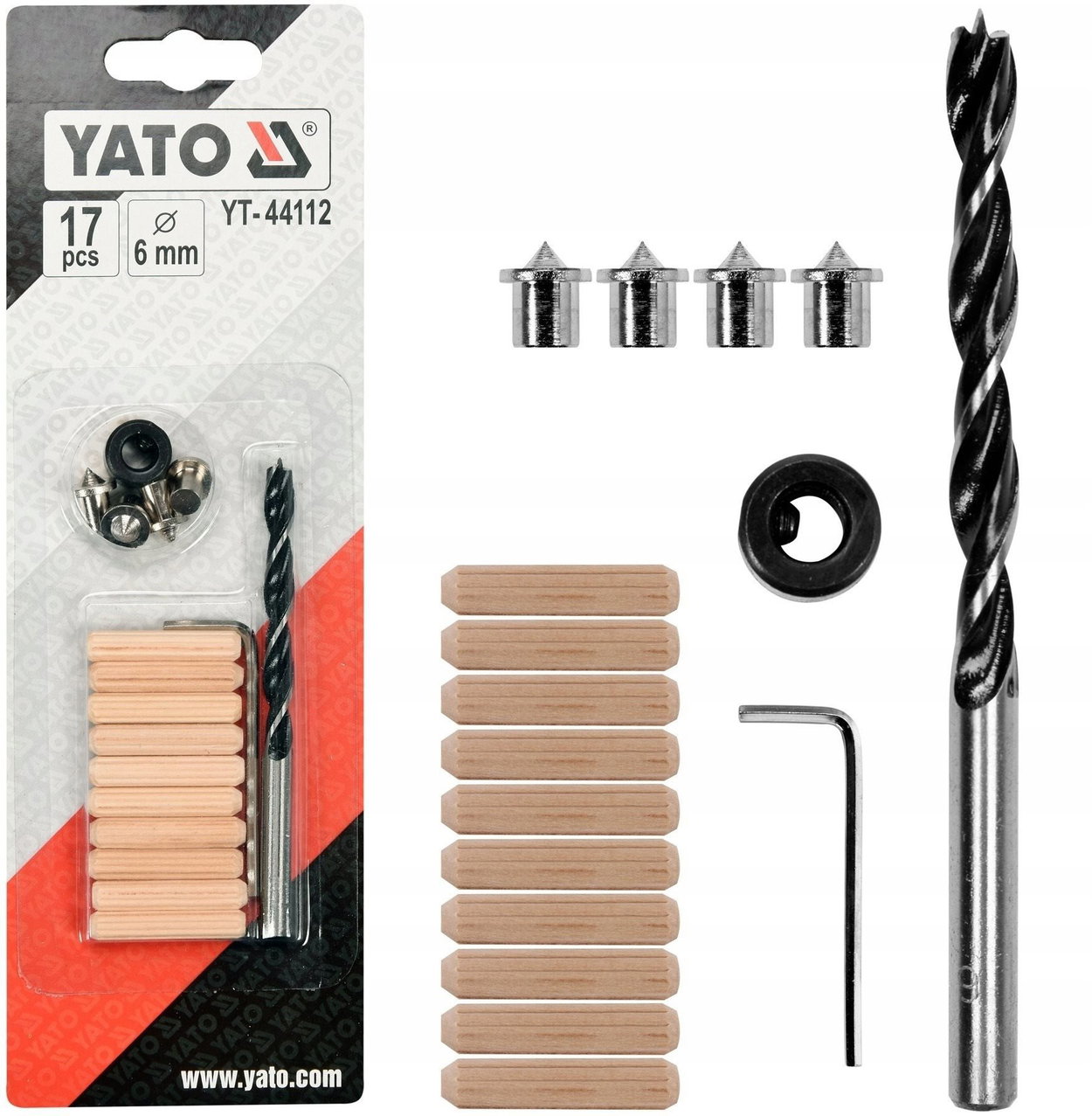 YATO dowelling kit 6mm 17 pcs YT-44112