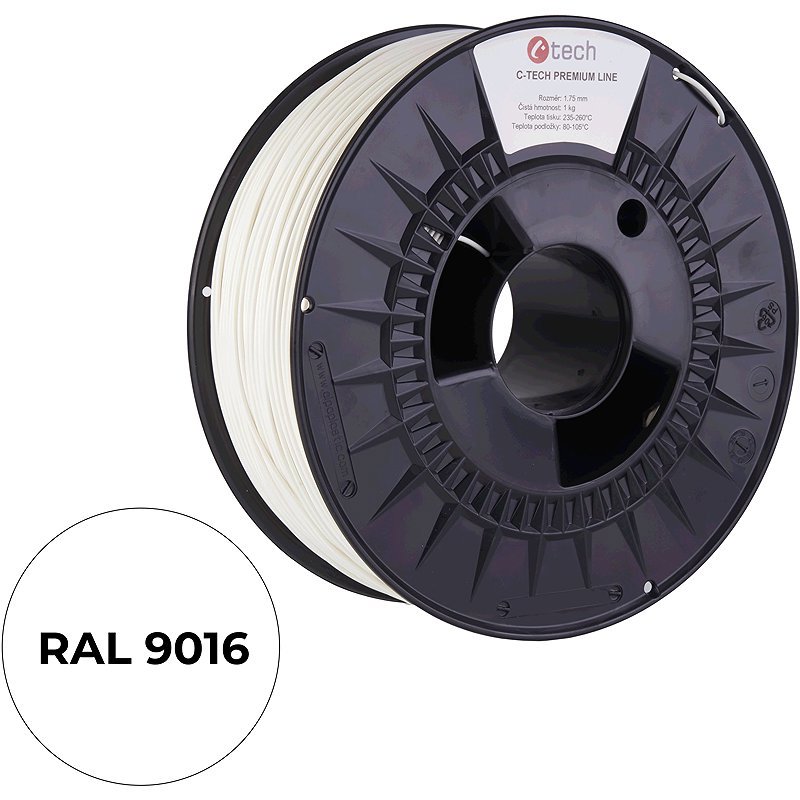 Filament Filament C-TECH PREMIUM LINE TPU 90A flexibilní dopravní bílá RAL9003