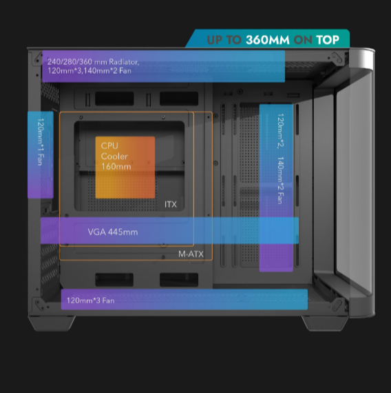 darkFlash DPW90M BLACK PC case