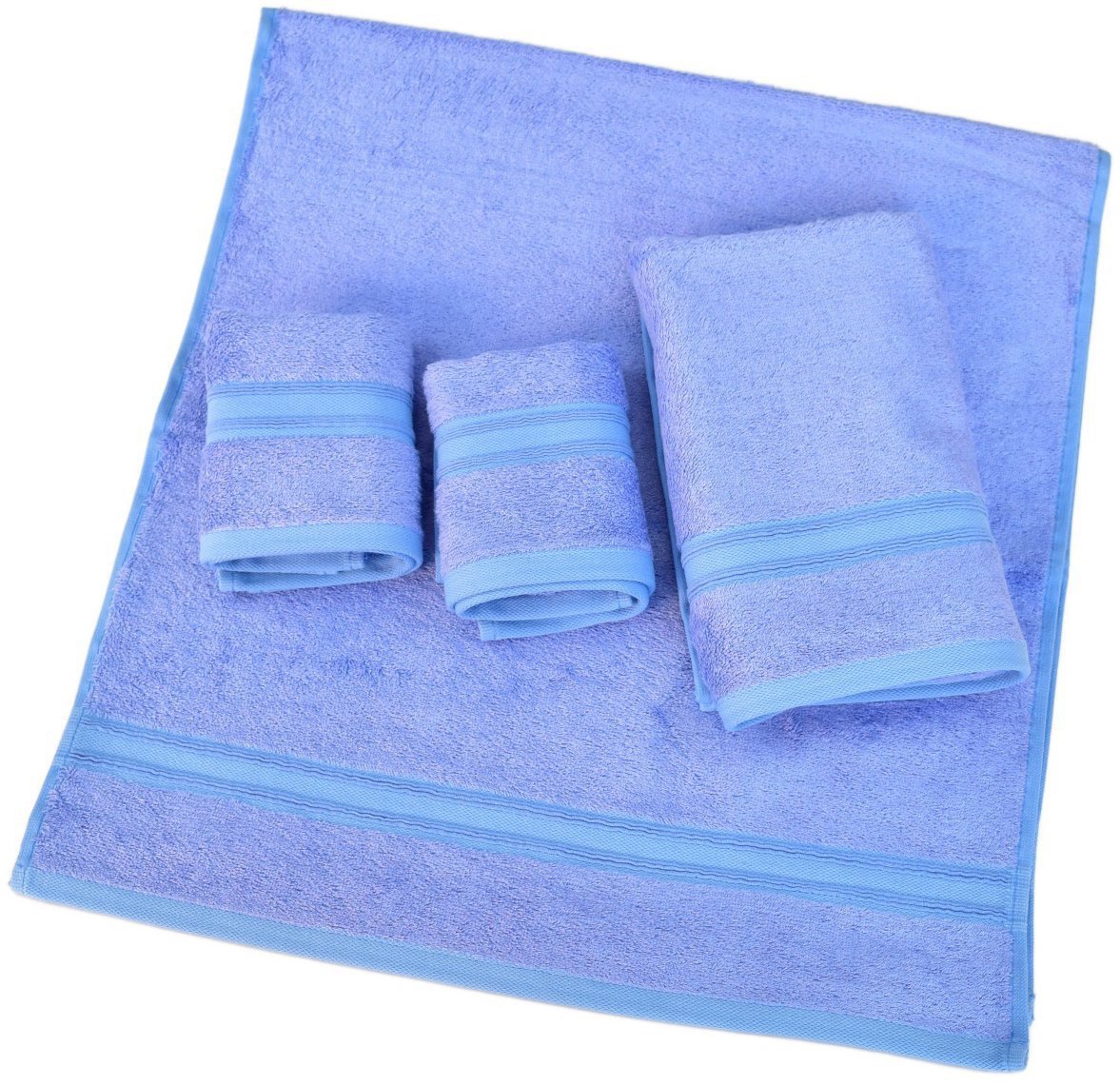Towel set DOMMIO Bamboo towel set 2 pcs 30 × 50 cm, 2 pcs 50 × 100 cm blue