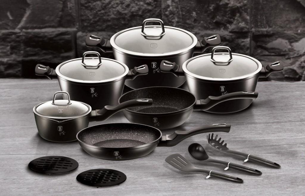 Casserole BERLINGERHAUS Casserole with lid Black Silver Collection 24cm