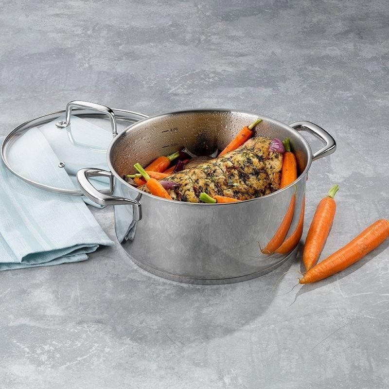 Casserole KELA Casserole with lid stainless steel 18/10 FLAVORIA 24cm
