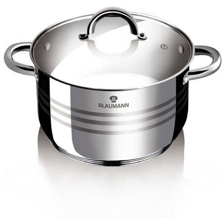 BLAUMANN Pot Stainless Steel Pot with Lid 22 cm Gourmet Line