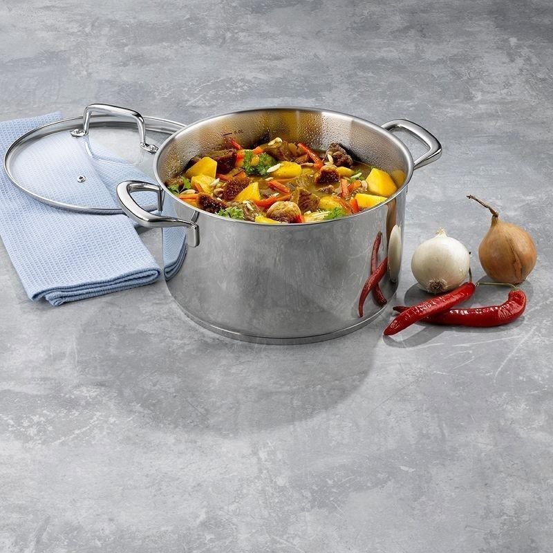 Pot KELA Pot with lid stainless steel 18/10 FLAVORIA 24 cm