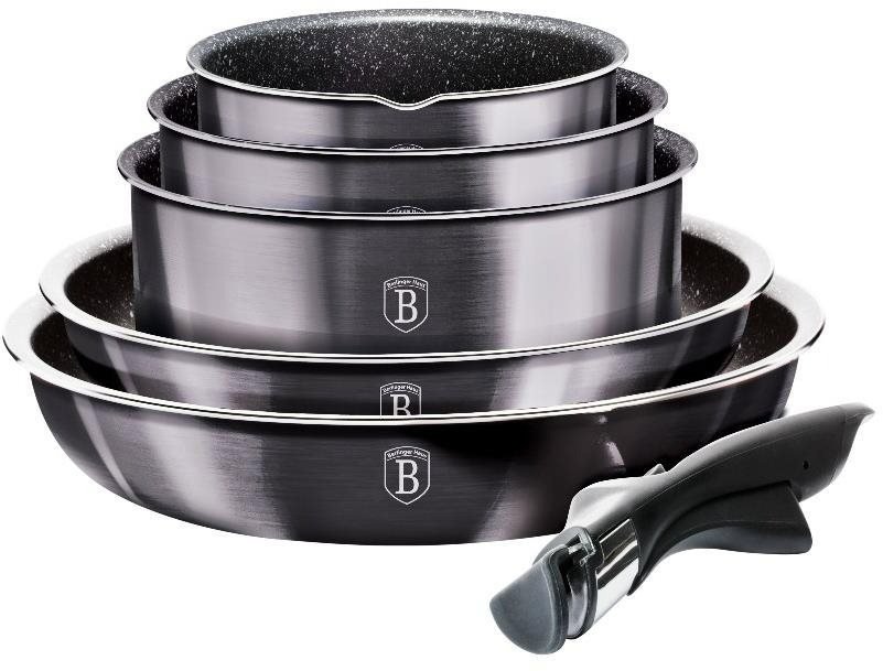 BERLINGERHAUS Cookware Set Cookware Set with Removable Handle 12 Pieces Carbon PRO Line
