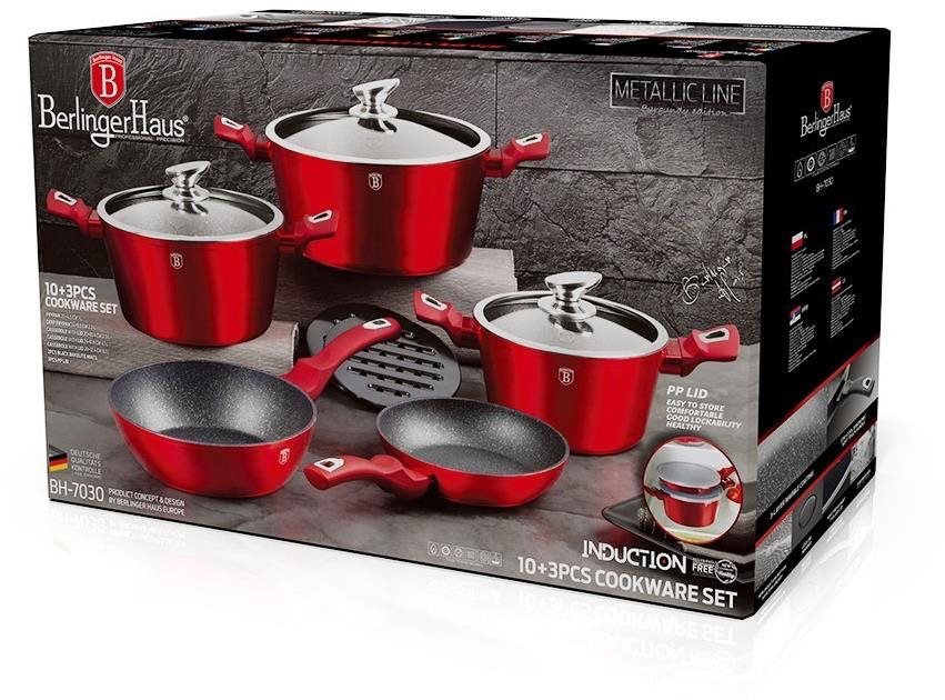 BERLINGERHAUS Cookware set Burgundy Metallic Line 13 pcs BH-7030