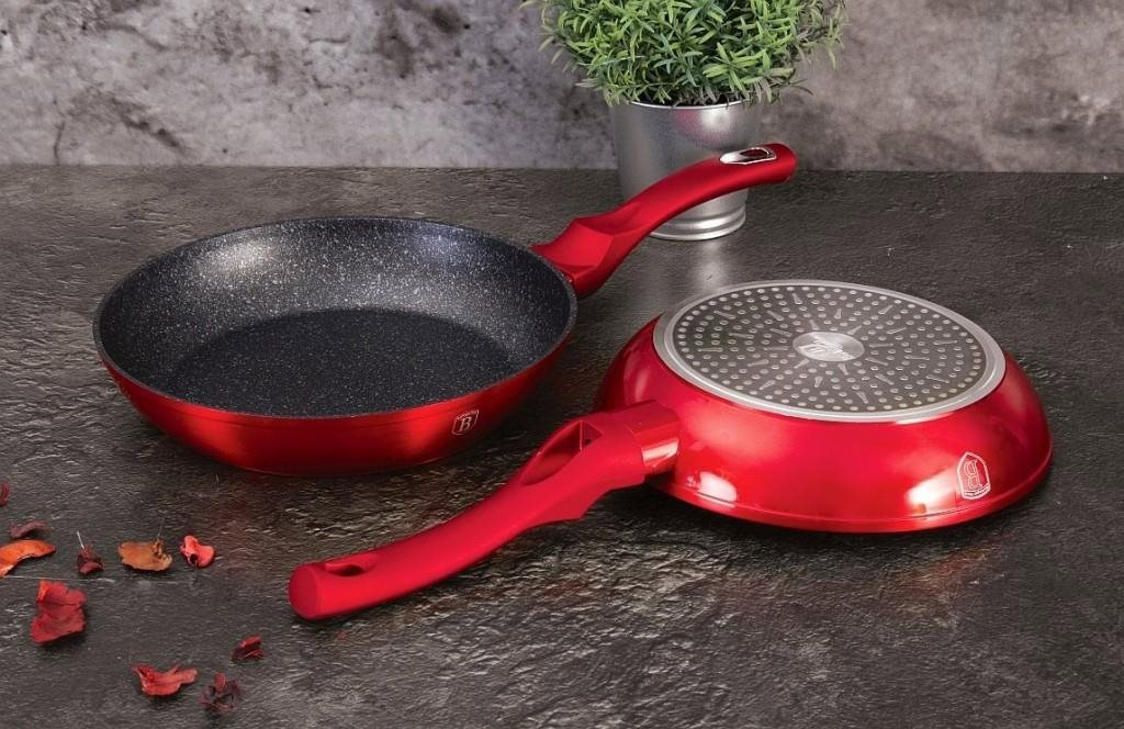 BERLINGERHAUS Cooking Utensil Set Marble Surface Cookware Set 13 Pieces Burgundy Metallic Line