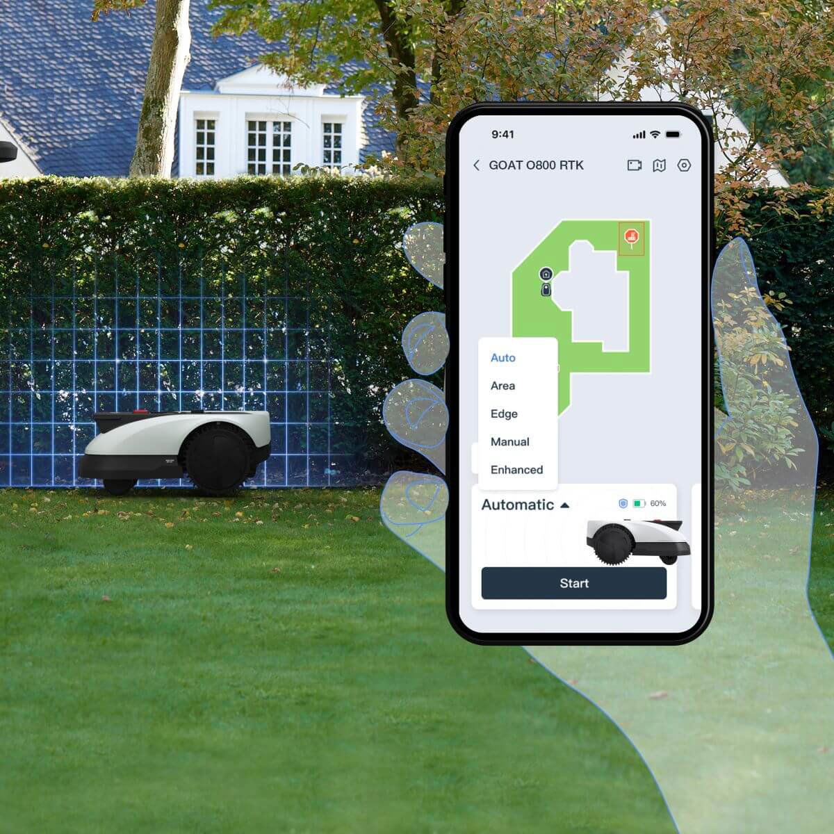ECOVACS GOAT O800 RTK White - nastavení plánu sečení