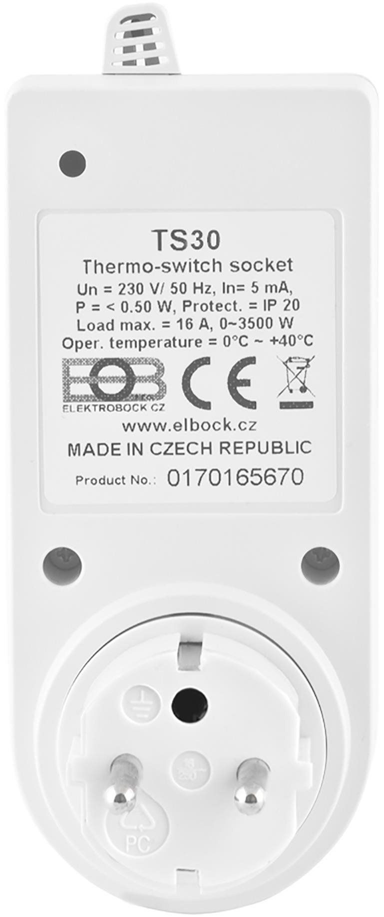 Spínací zásuvka Elektrobock TS30a